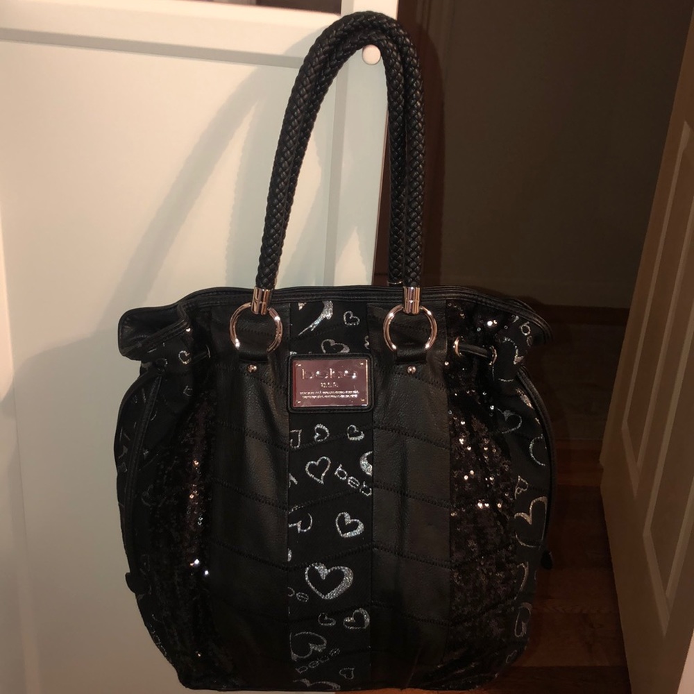 Bebe Black & silver shoulder bag🖤🤍